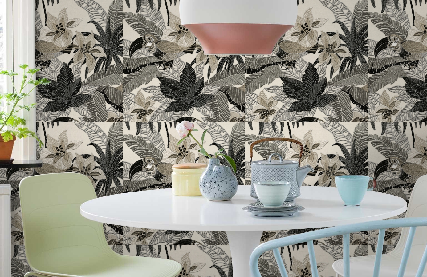 Обои RWT1801-4 фото в интерьере кухни