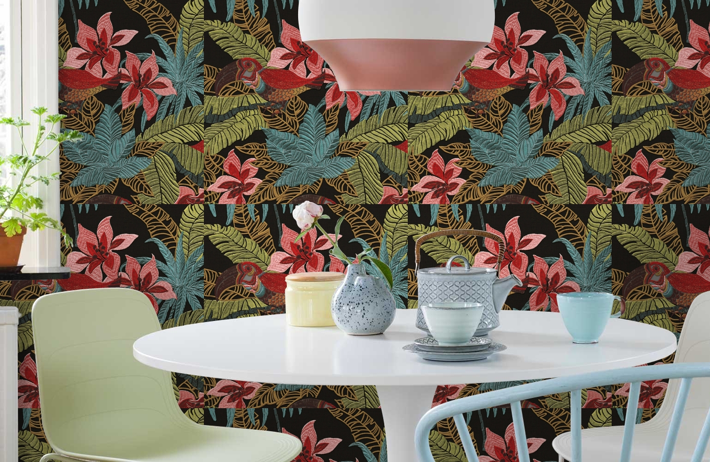 Обои RWT1801-5 фото в интерьере кухни