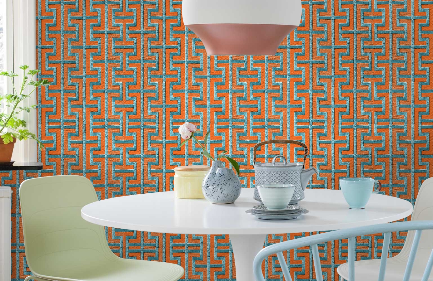 Обои RWT1802-6 фото в интерьере кухни