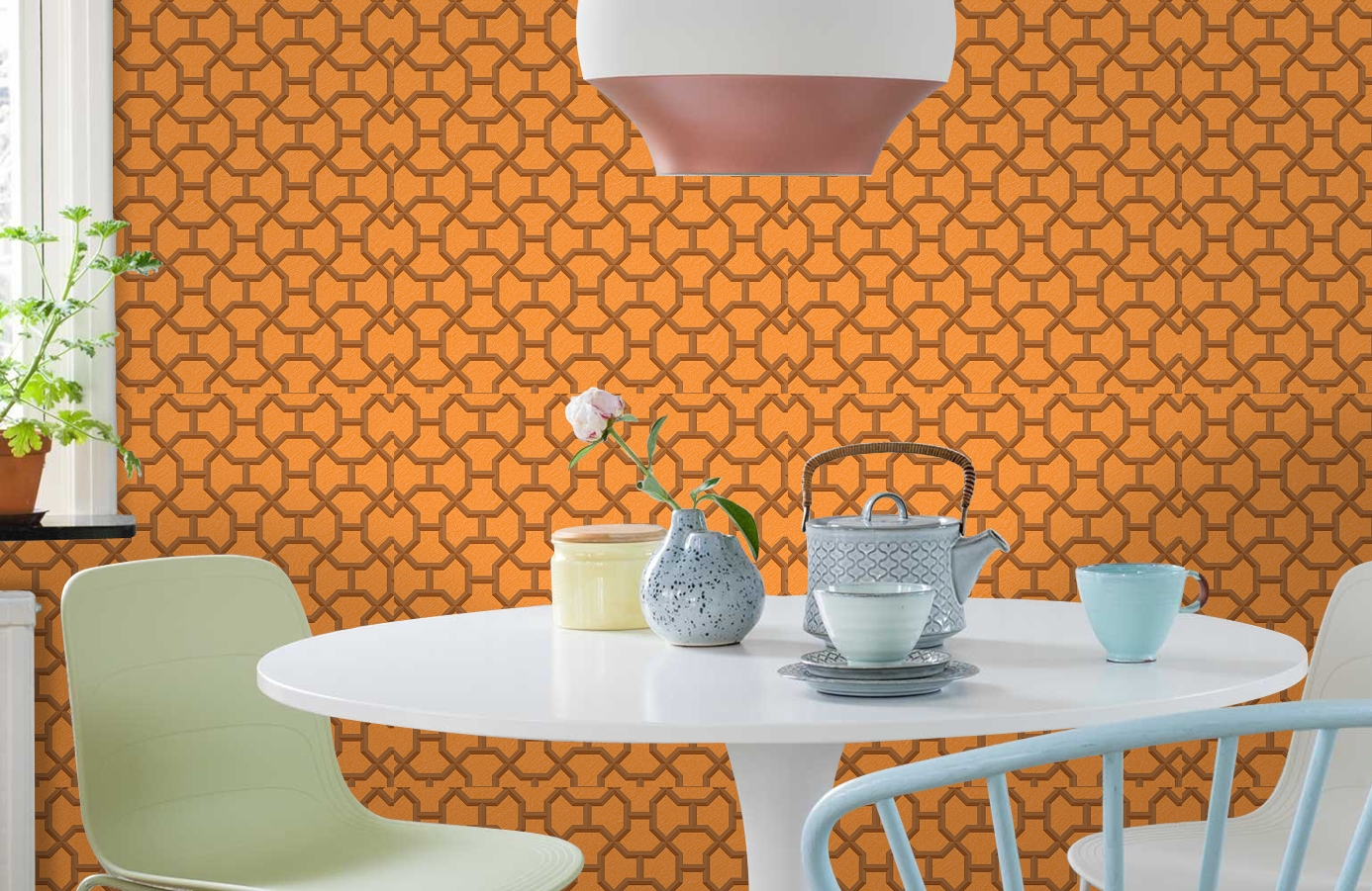 Обои RWT1803-6 фото в интерьере кухни