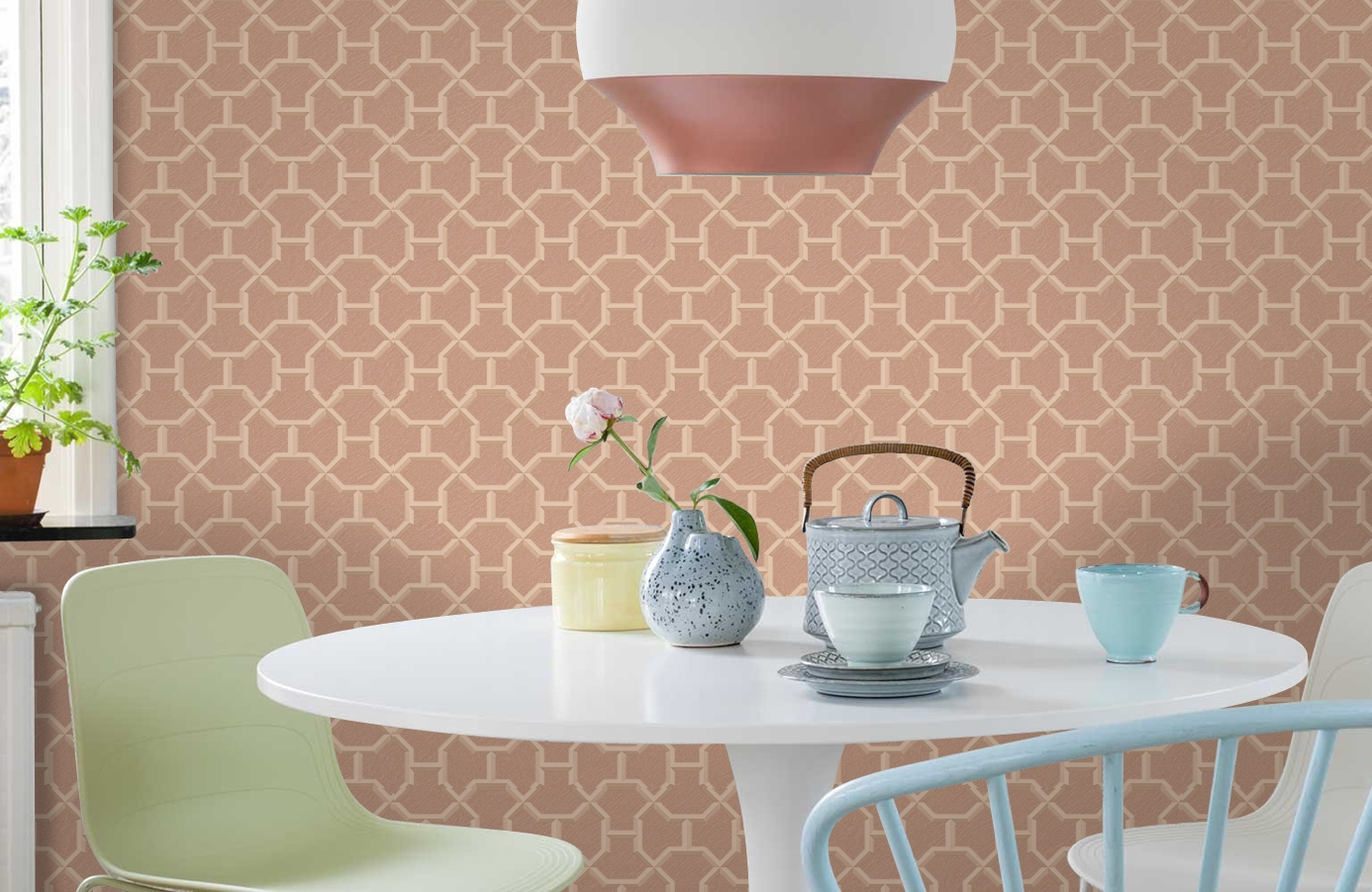 Обои RWT1803-8 фото в интерьере кухни