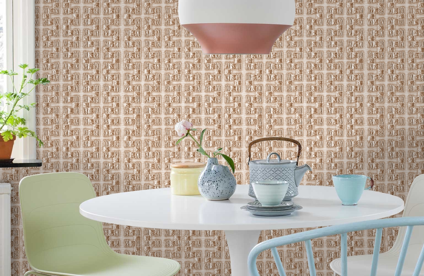 Обои RWT1805-6 фото в интерьере кухни