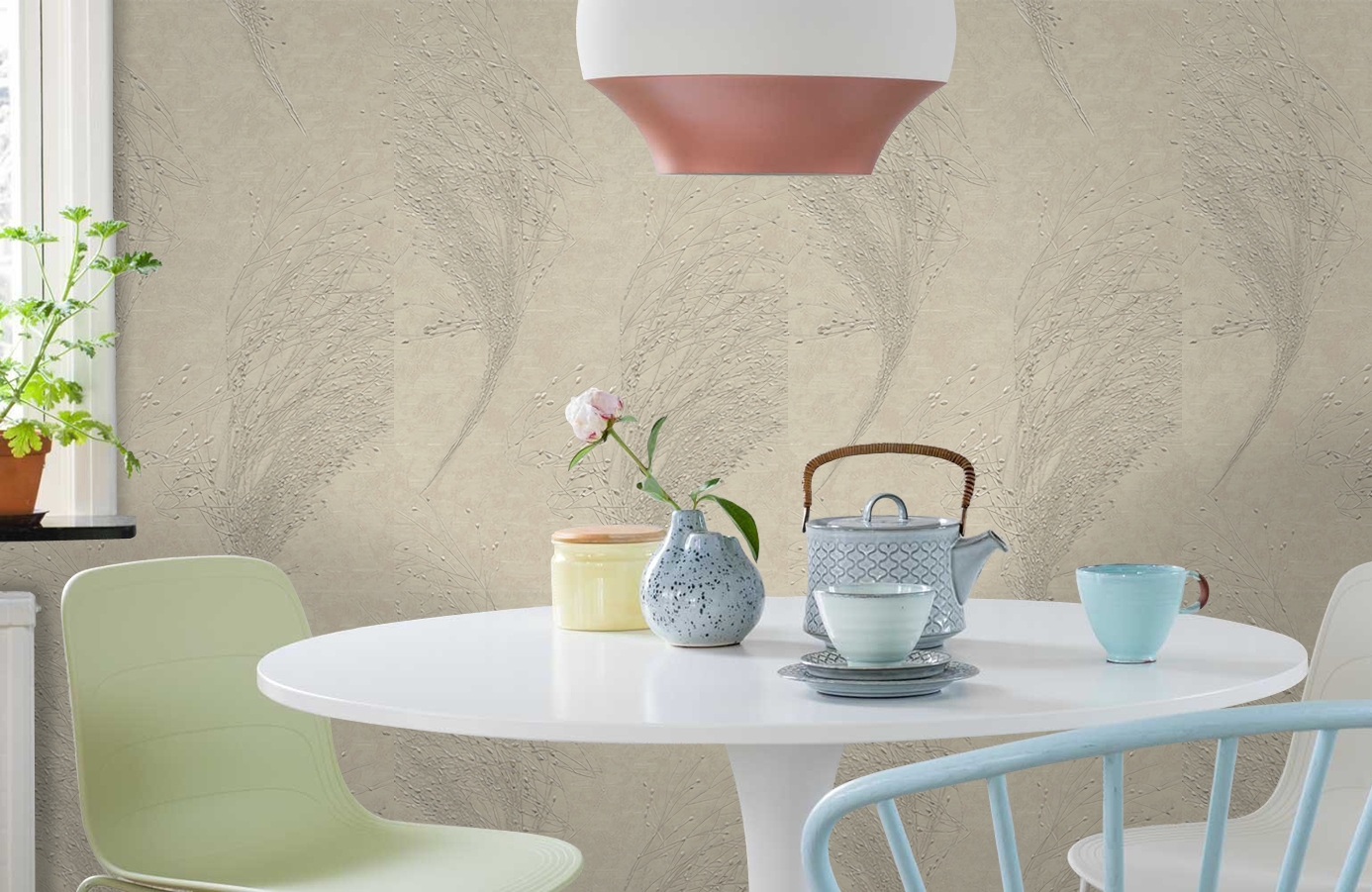 Обои 3216-2 фото в интерьере кухни