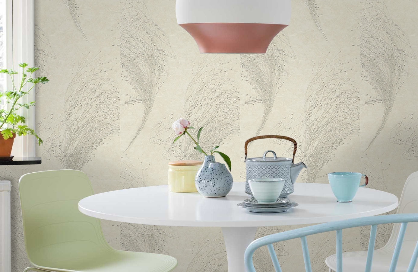 Обои 3216-3 фото в интерьере кухни