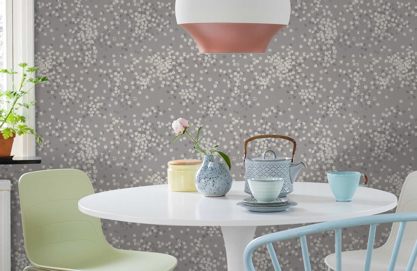 Обои 7282-23 фото в интерьере кухни