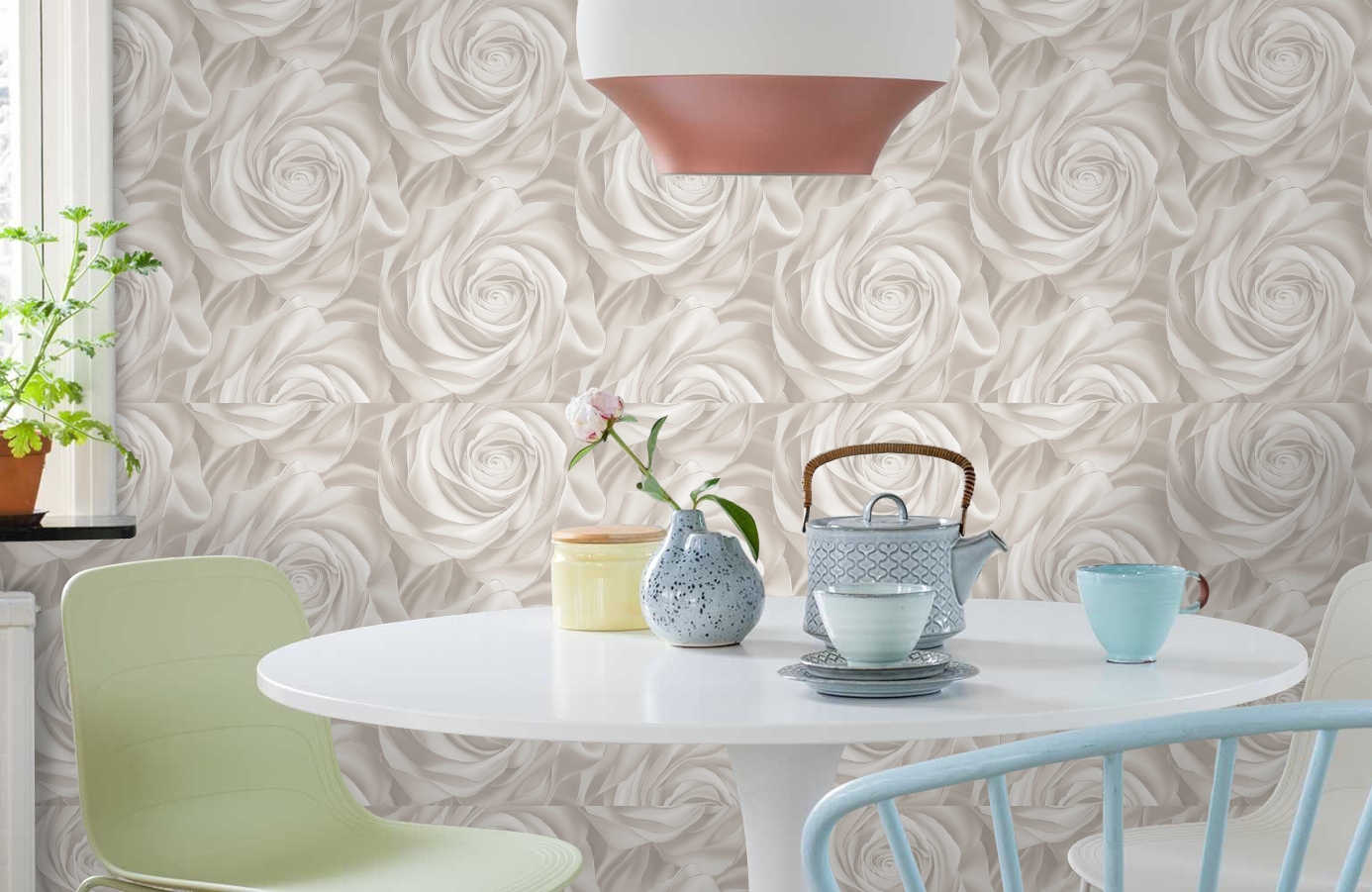 Обои 589292 фото в интерьере кухни