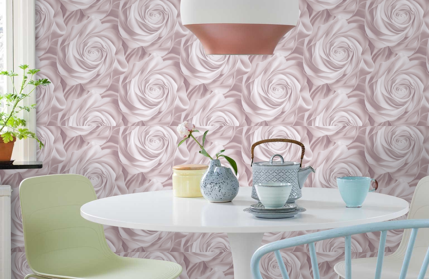 Обои 589295 фото в интерьере кухни