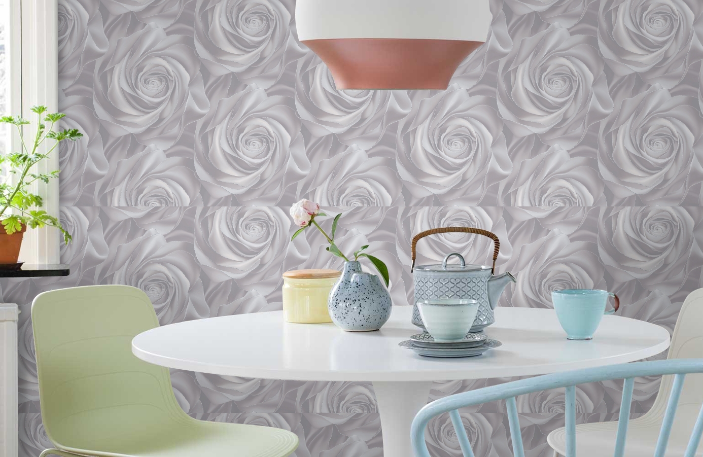 Обои 589296 фото в интерьере кухни