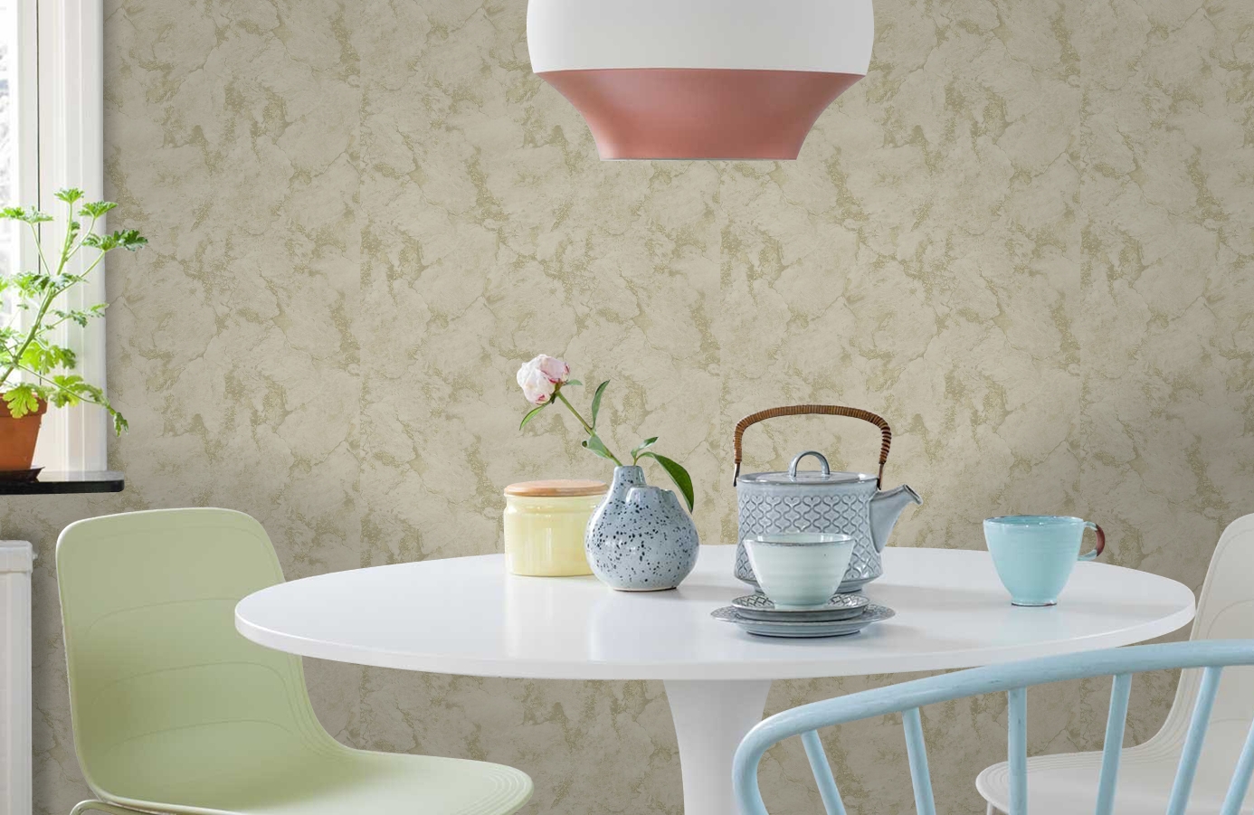 Обои M13002 фото в интерьере кухни