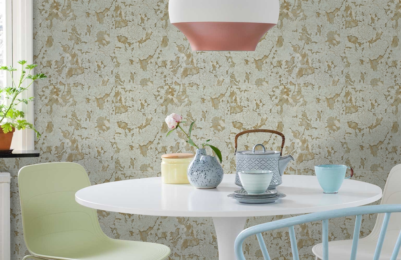 Обои M53050 фото в интерьере кухни