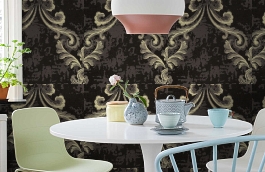 Обои 65F фото в интерьере кухни превью