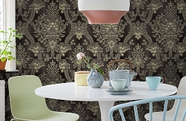 Обои 65V фото в интерьере кухни превью