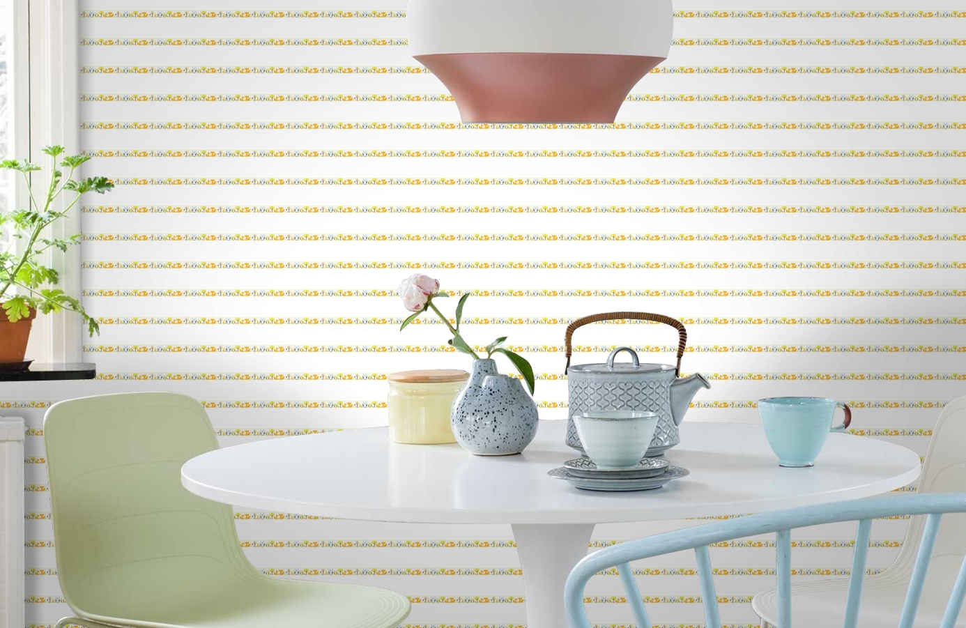 Обои 94113-1 фото в интерьере кухни