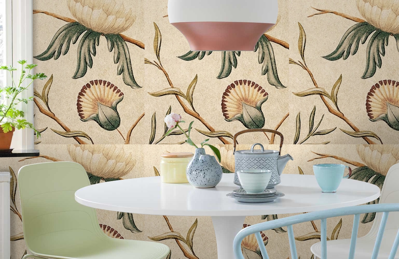 Обои Adams-Eden-1275491599697 фото в интерьере кухни