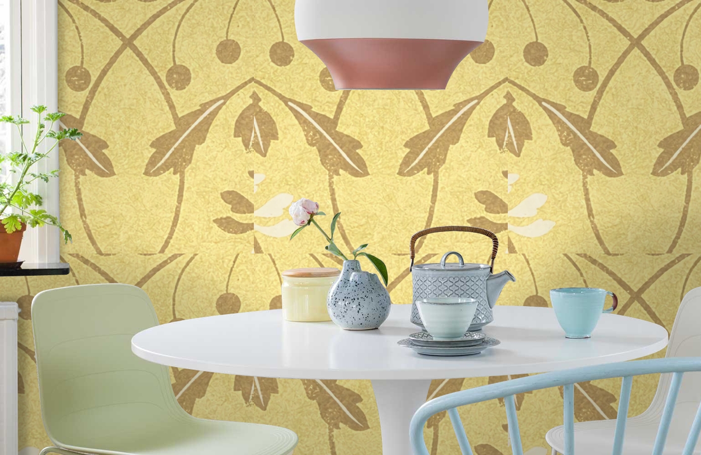 Обои Chateau-Caramel-Wpcw11374 фото в интерьере кухни