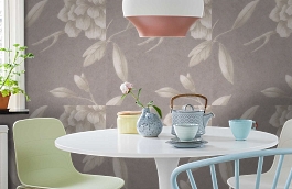 Обои Jasper Peony Metallic 3 фото в интерьере кухни превью