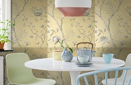 Обои Jasper Peony Metallic фото в интерьере кухни превью