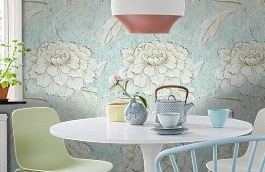 Обои Jasperpeony-Balticblue-Wp фото в интерьере кухни превью