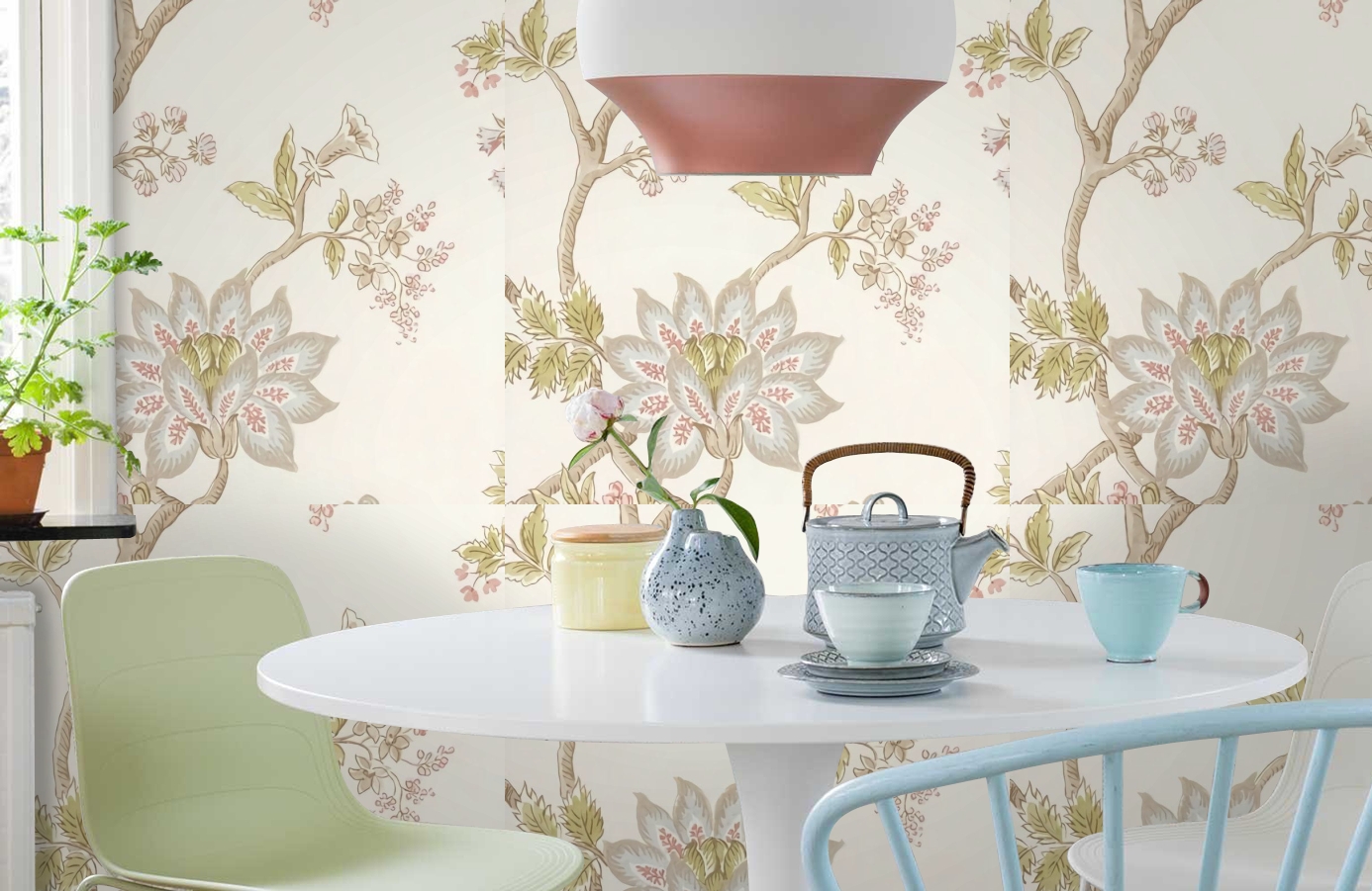 Обои Indienne 3 фото в интерьере кухни