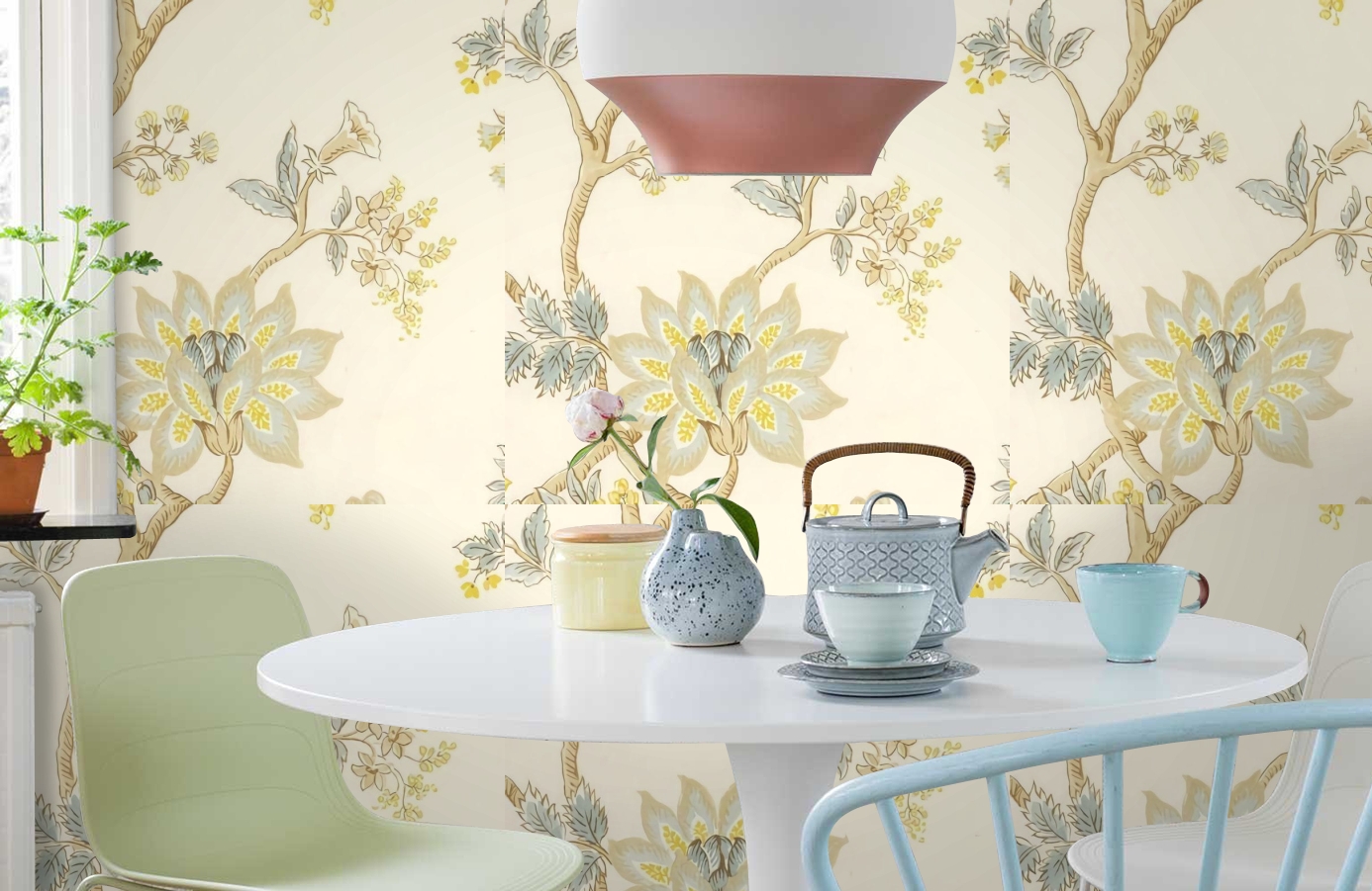 Обои Indienne-Quince-Wpcw43656 фото в интерьере кухни