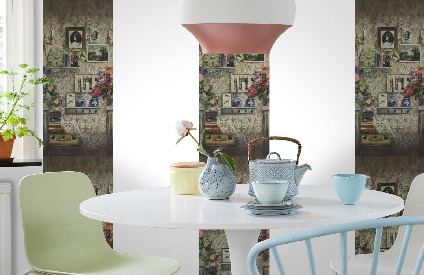 Обои 17791 фото в интерьере кухни