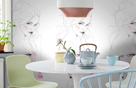 Обои 100570 фото в интерьере кухни превью