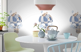 Обои T2259 фото в интерьере кухни превью