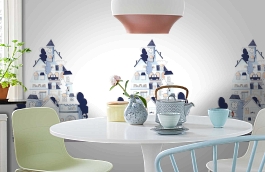 Обои T2270 фото в интерьере кухни превью