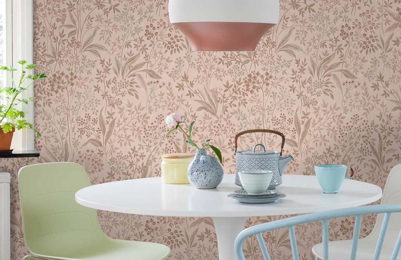 Обои 7290 фото в интерьере кухни