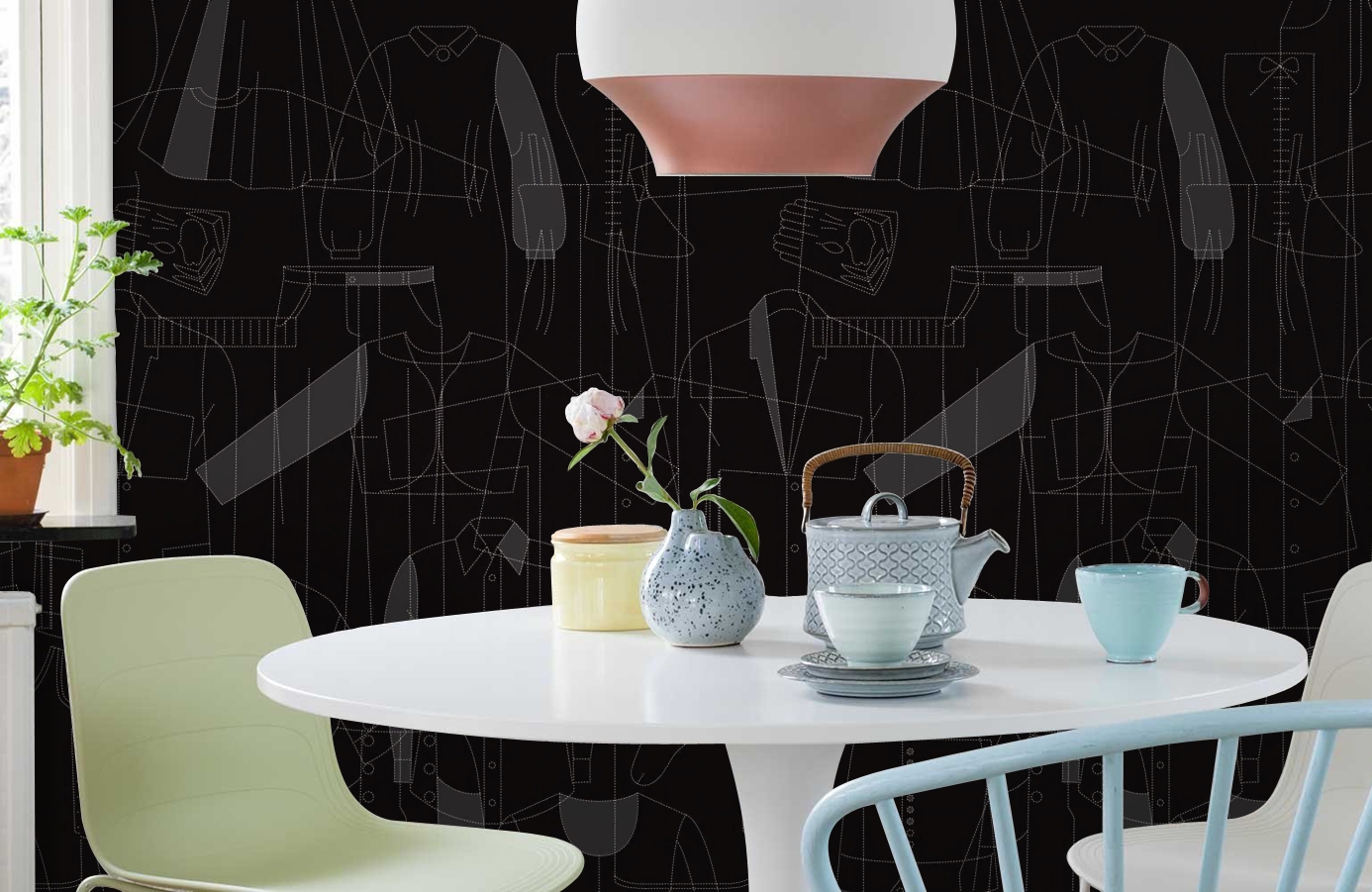 Обои DM210-4 фото в интерьере кухни