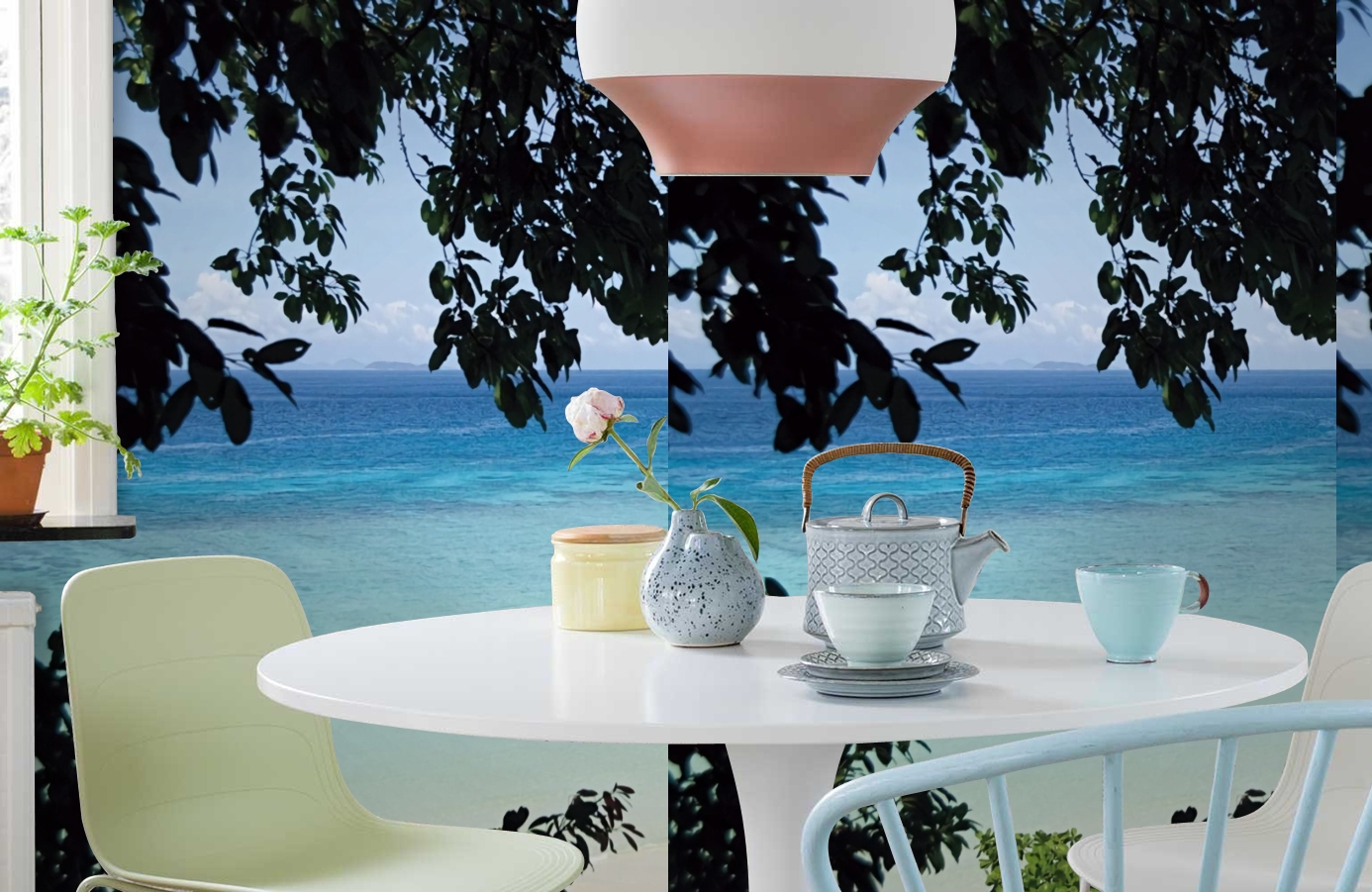 Обои P020601-4 фото в интерьере кухни