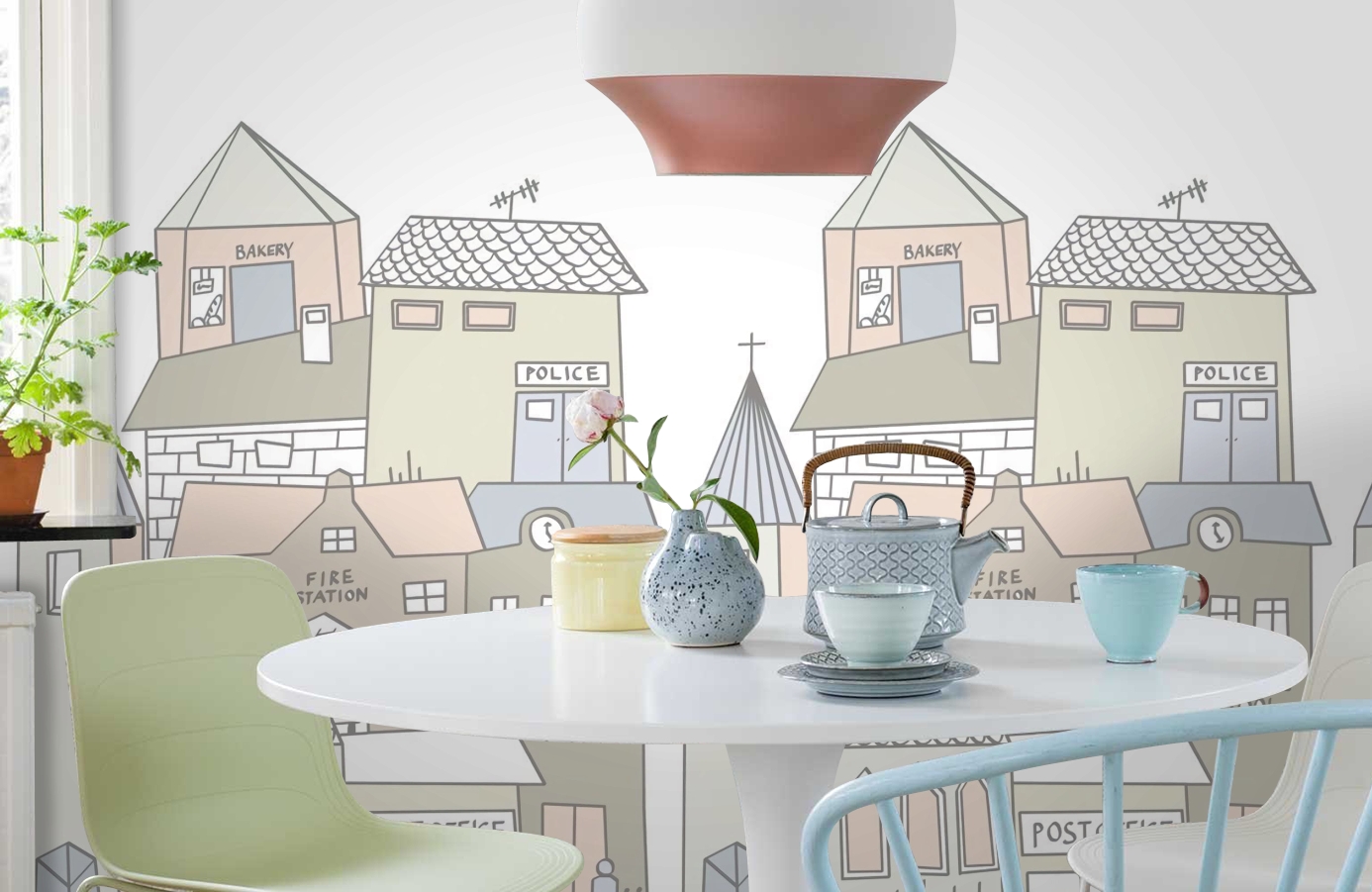 Обои P122101-4 фото в интерьере кухни