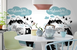 Обои 100587 фото в интерьере кухни превью