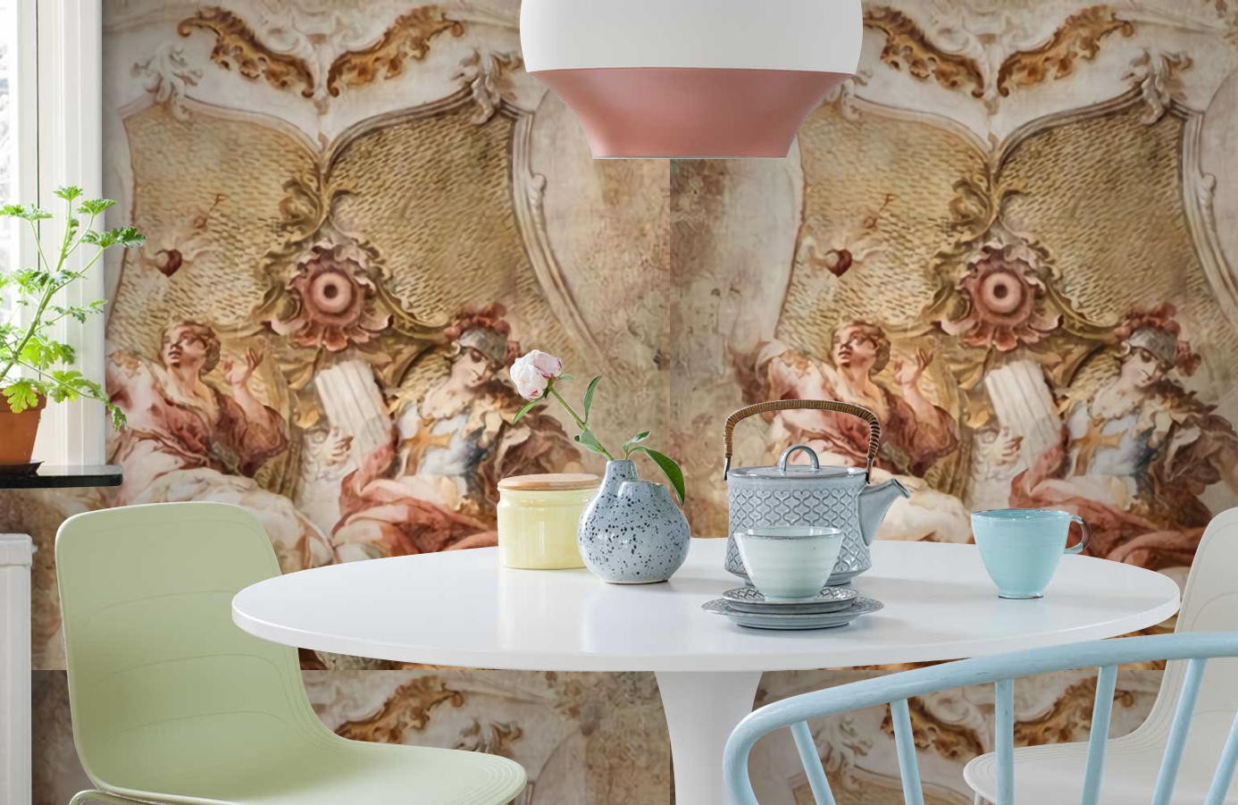 Обои 81303 фото в интерьере кухни