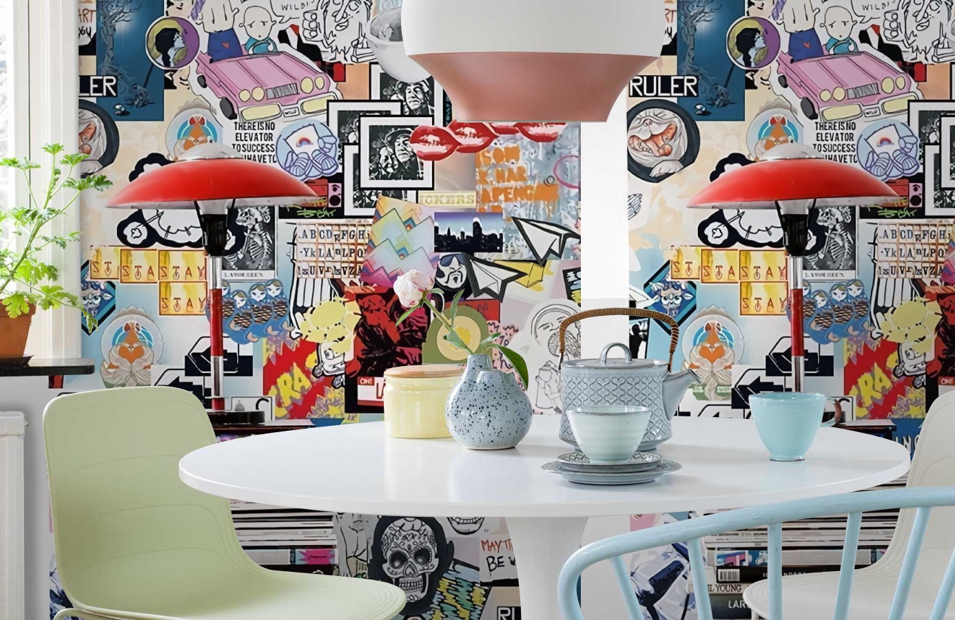 Обои P202701-5 фото в интерьере кухни