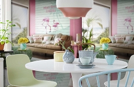 Обои 474404 фото в интерьере кухни превью