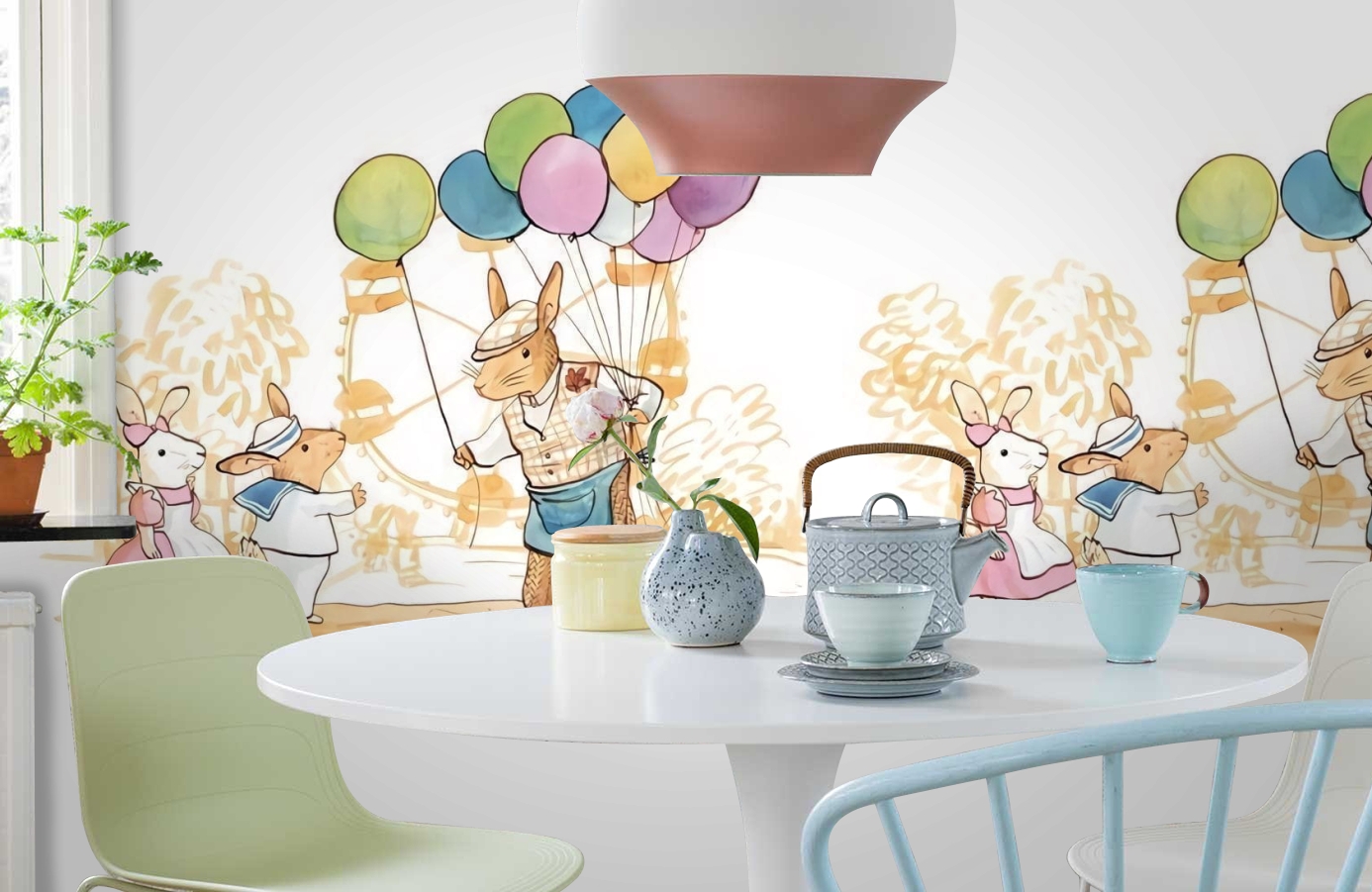 Обои 1233001 фото в интерьере кухни