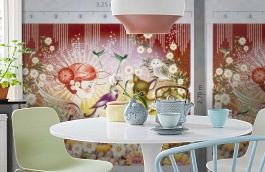 Обои 1280208 фото в интерьере кухни превью