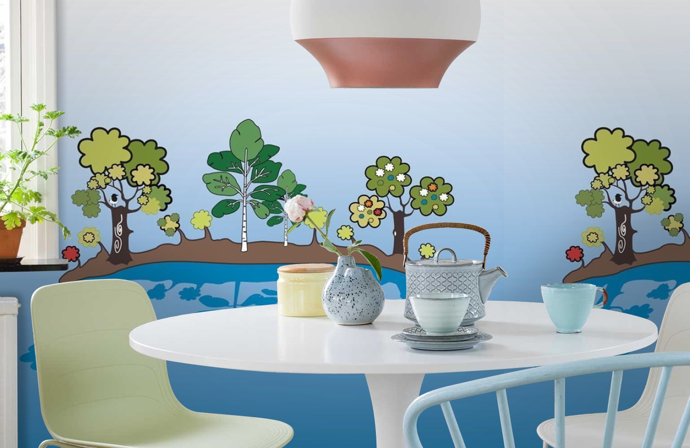 Обои DM204-1 фото в интерьере кухни Обои DM204-1 фото в интерьере кухни