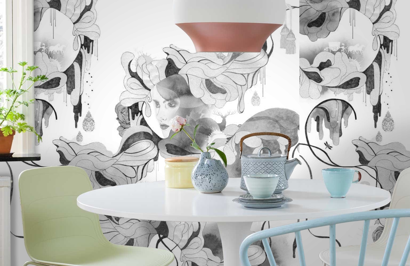 Обои P030302-6 фото в интерьере кухни