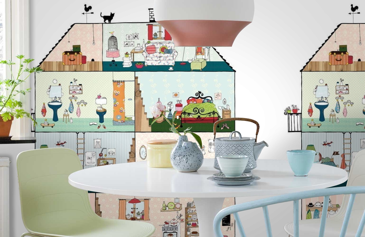 Обои P120701-6 фото в интерьере кухни