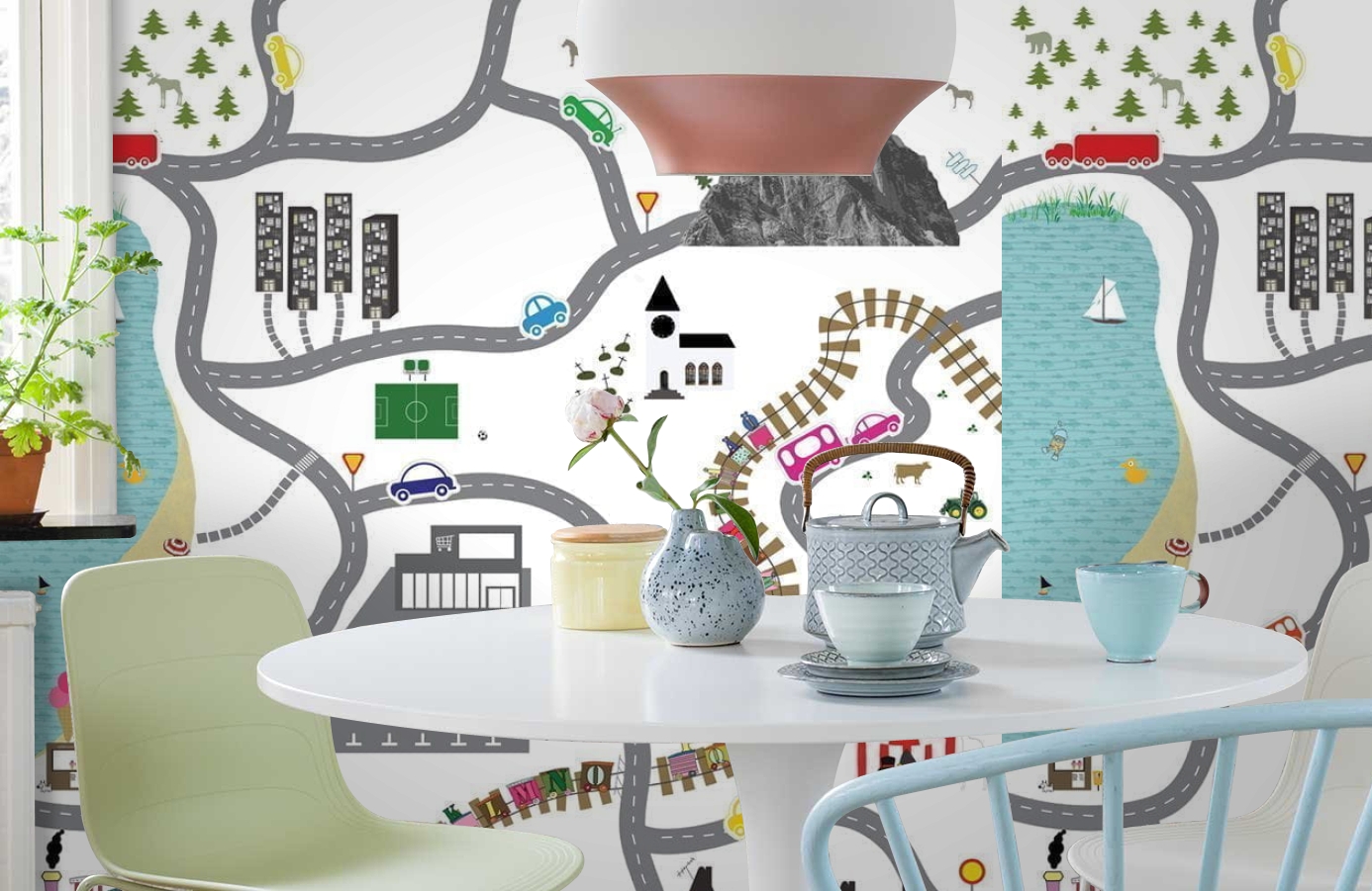 Обои P121002-6 фото в интерьере кухни