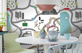 Обои P121002-6 фото в интерьере кухни превью