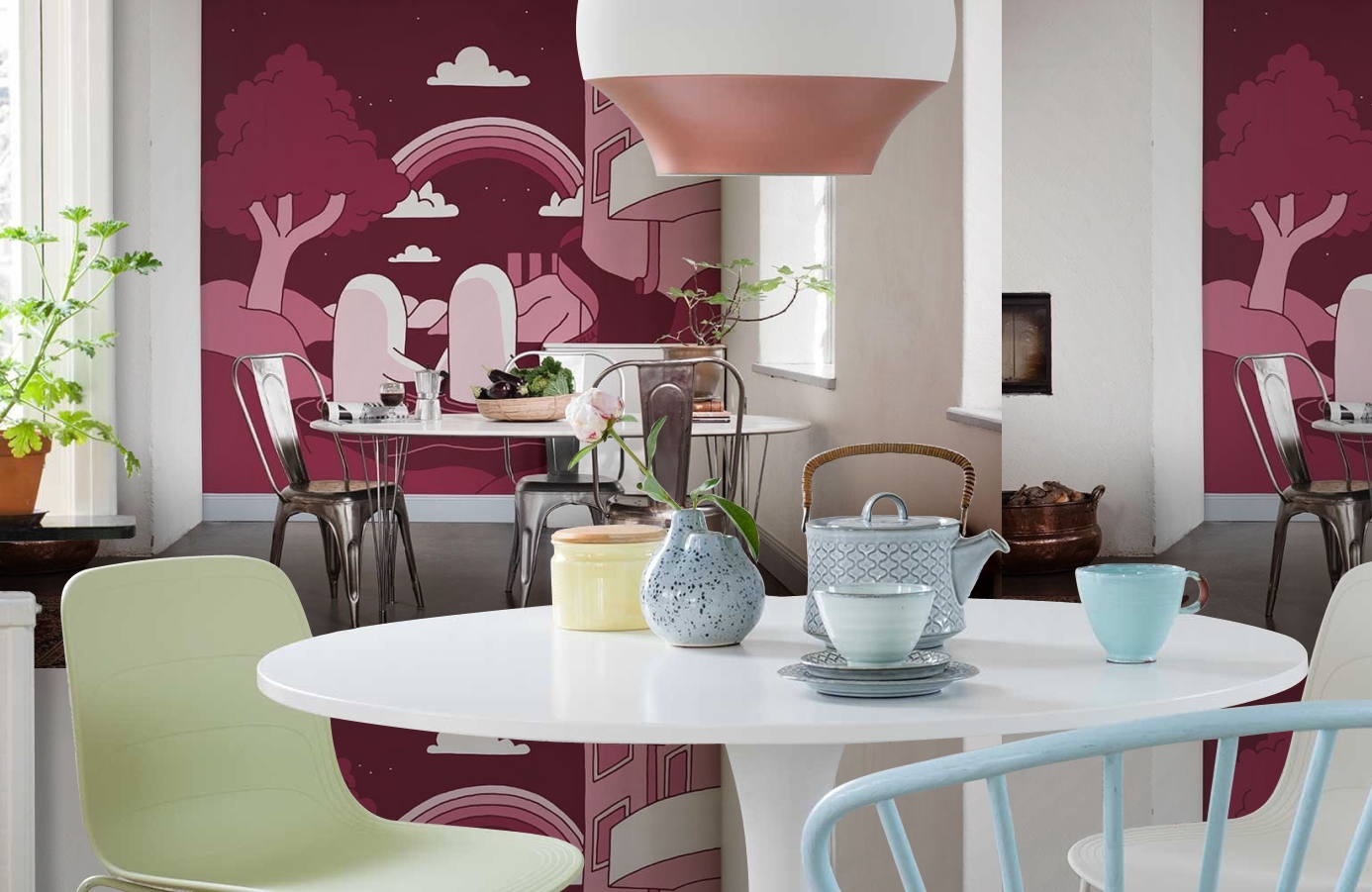 Обои P202201-6 фото в интерьере кухни