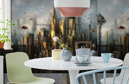 Обои 1454 lev5 406 фото в интерьере кухни превью