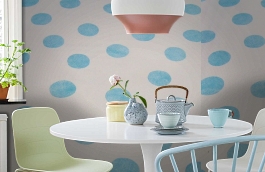 Обои F16.0006.A03 DOTS.410 A-0 фото в интерьере кухни превью