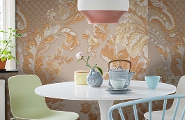 Обои KT-7642-8005 фото в интерьере кухни превью