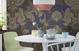 Обои 305-85 фото в интерьере кухни превью