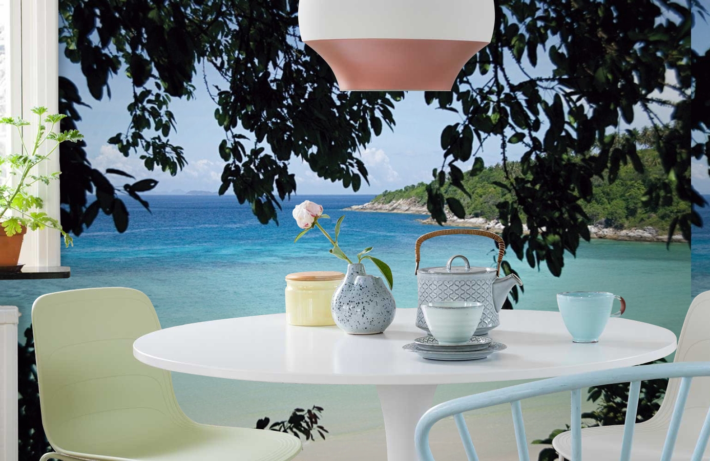 Обои P020601-8 фото в интерьере кухни