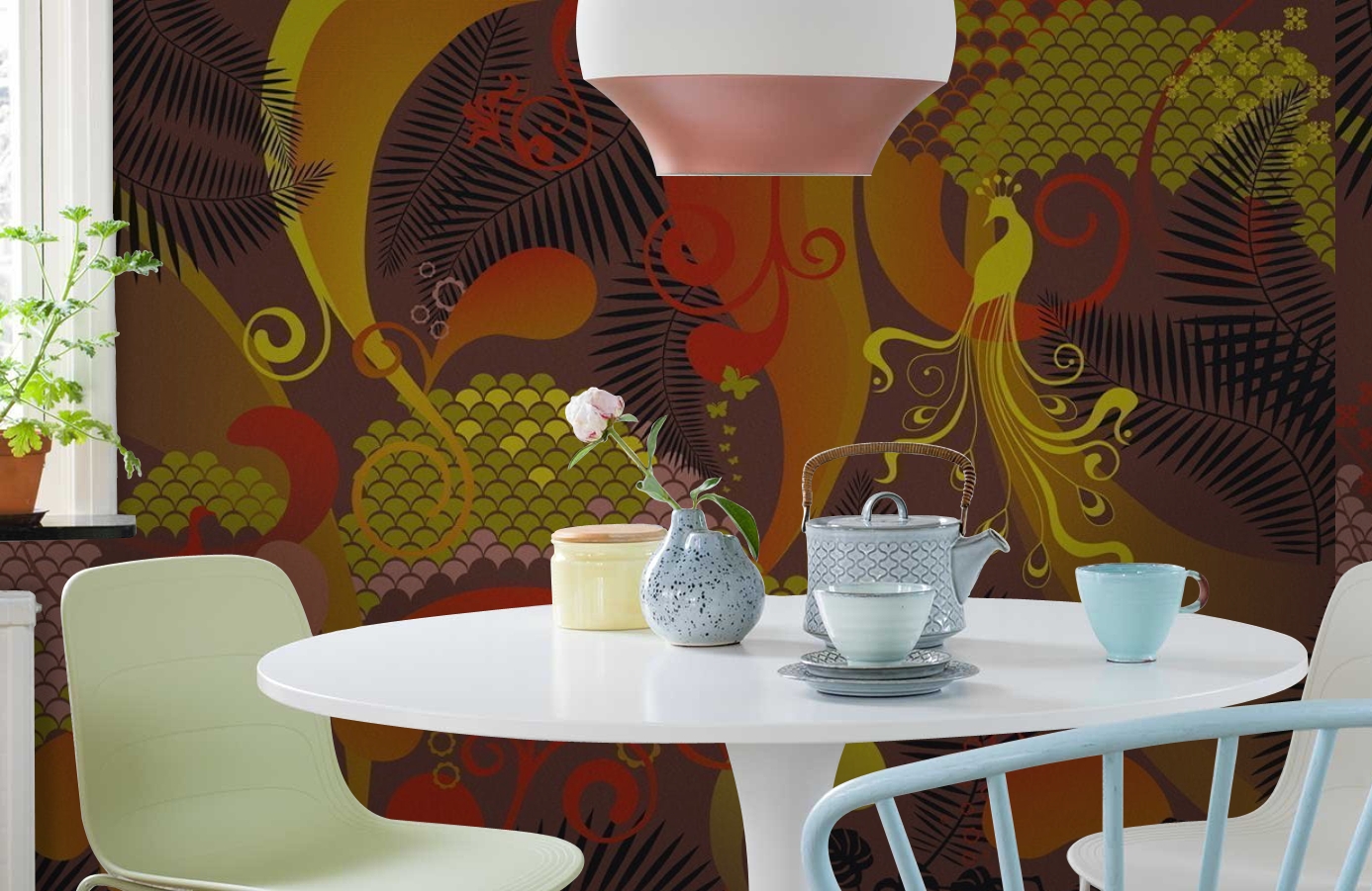 Обои P032501-8 фото в интерьере кухни